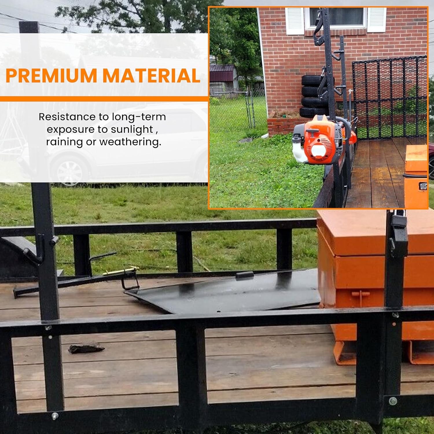 3 Place Weed Eater Rack Mount for Landscape Truck Trailer, Steel, Lockable​