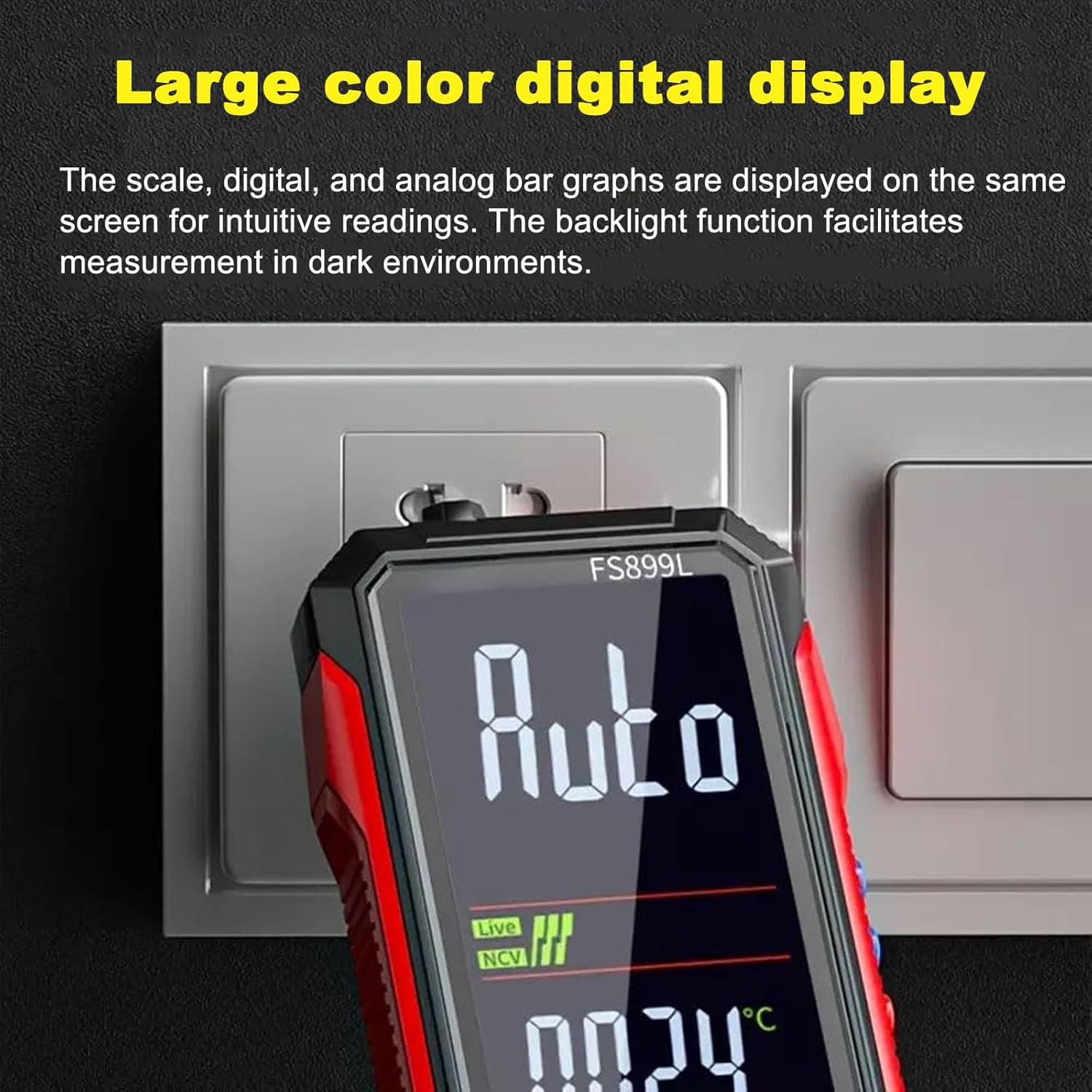 USB Rechargeable Digital Multimeter 6000 Counts Large Color Screen & Backlight