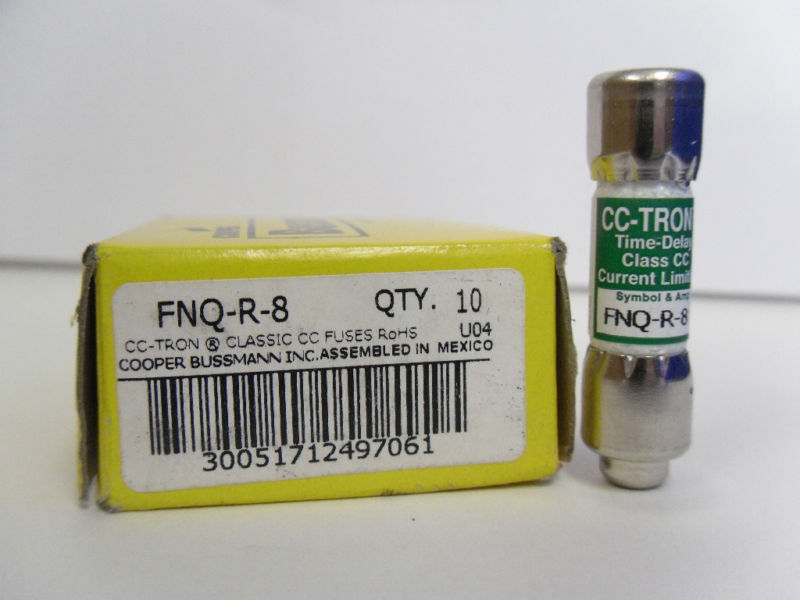 New Lot Bussmann FNQ R 8 Amp Fuses Class CC 600 Volts NIB
