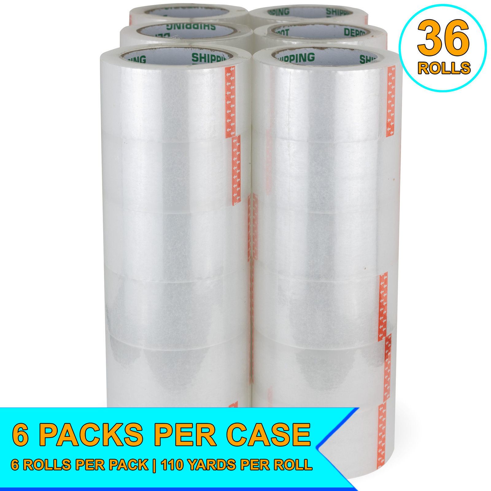 Shipping Depot Box Sealing Clear Packing Tape 2″ or 3″ x 110Yds up to 144 Rolls