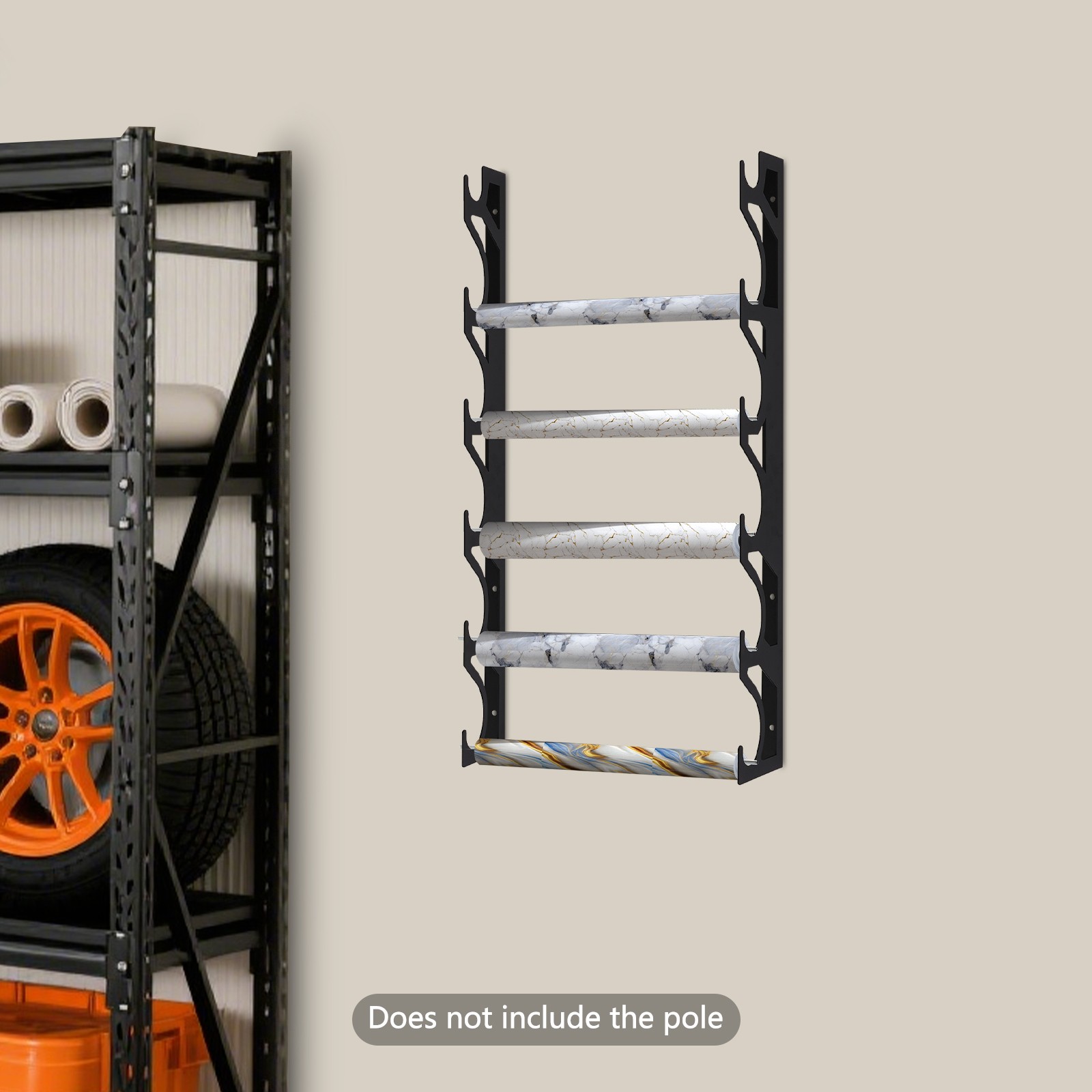 Vinyl Roll Holder, Metal Vinyl Rack, Wall Mounted Vinyl Roll Rack