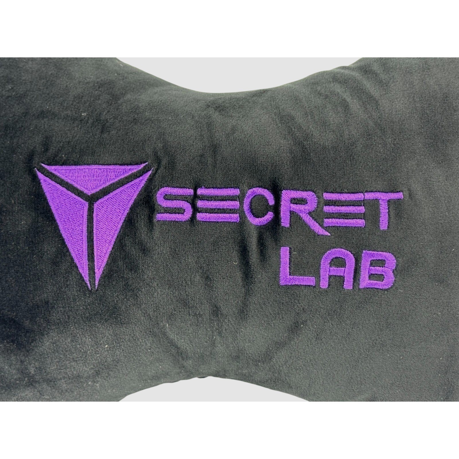 Secretlab Plush Head Pillow Gaming Chair Headrest Black with Purple Logo NEW
