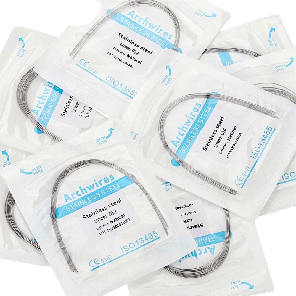 Dental Orthodontic Arch wire Stainless Steel S.S Round Natural Form 50 packs