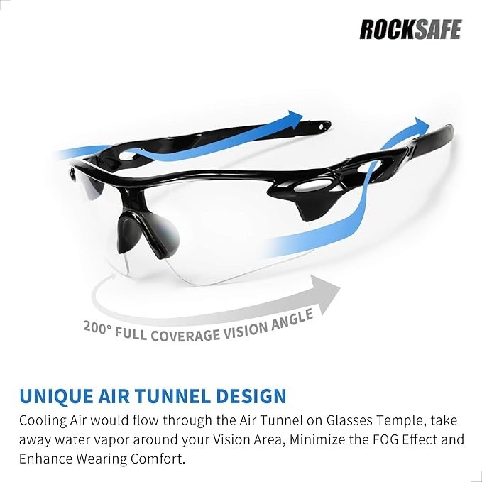 Safety Glasses Polycarbonate Impact Scratch Resistant WrapAround UVBlock Protect