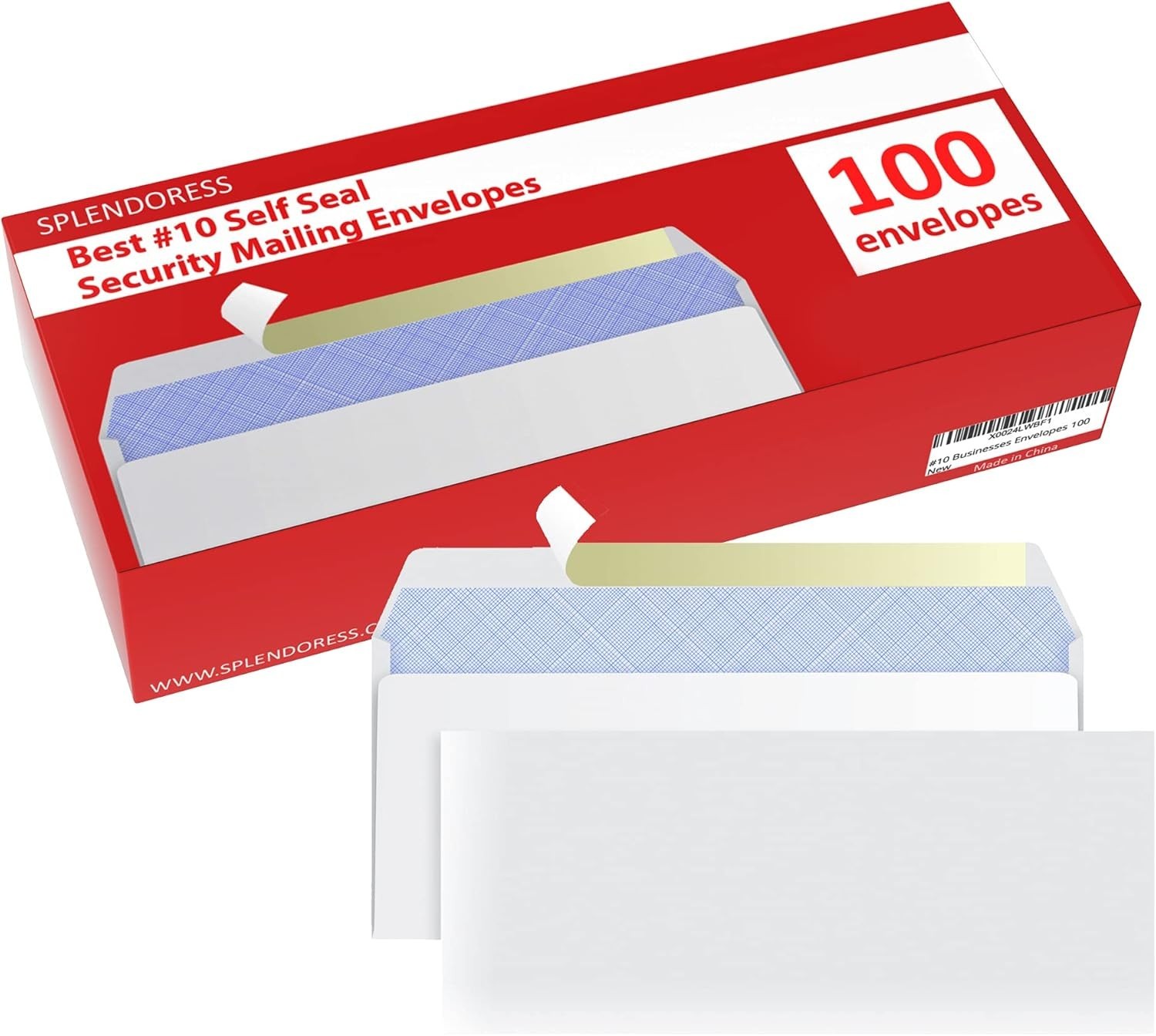 100 Mailing Envelopes, Self Seal Letter Size, Number #10 White Windowless Securi
