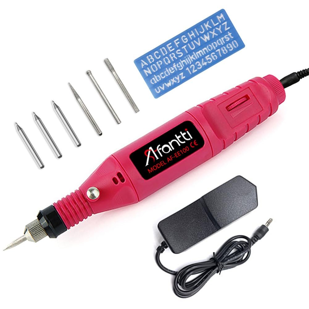 Corded Electric Engraver Pen Engraving Etching Tool Etcher Kit with | Stencil…