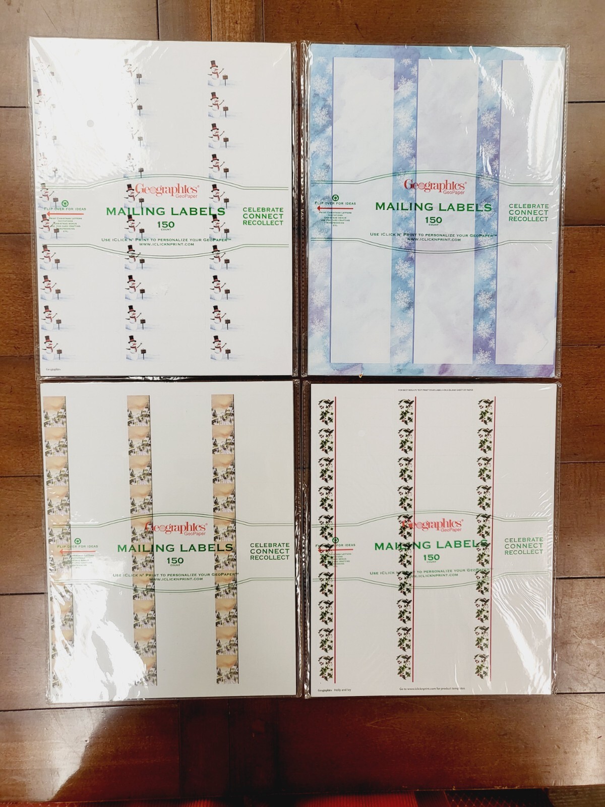 Geographics Christmas Mailing Labels Your Choice 150-Count Click N’Print NWT
