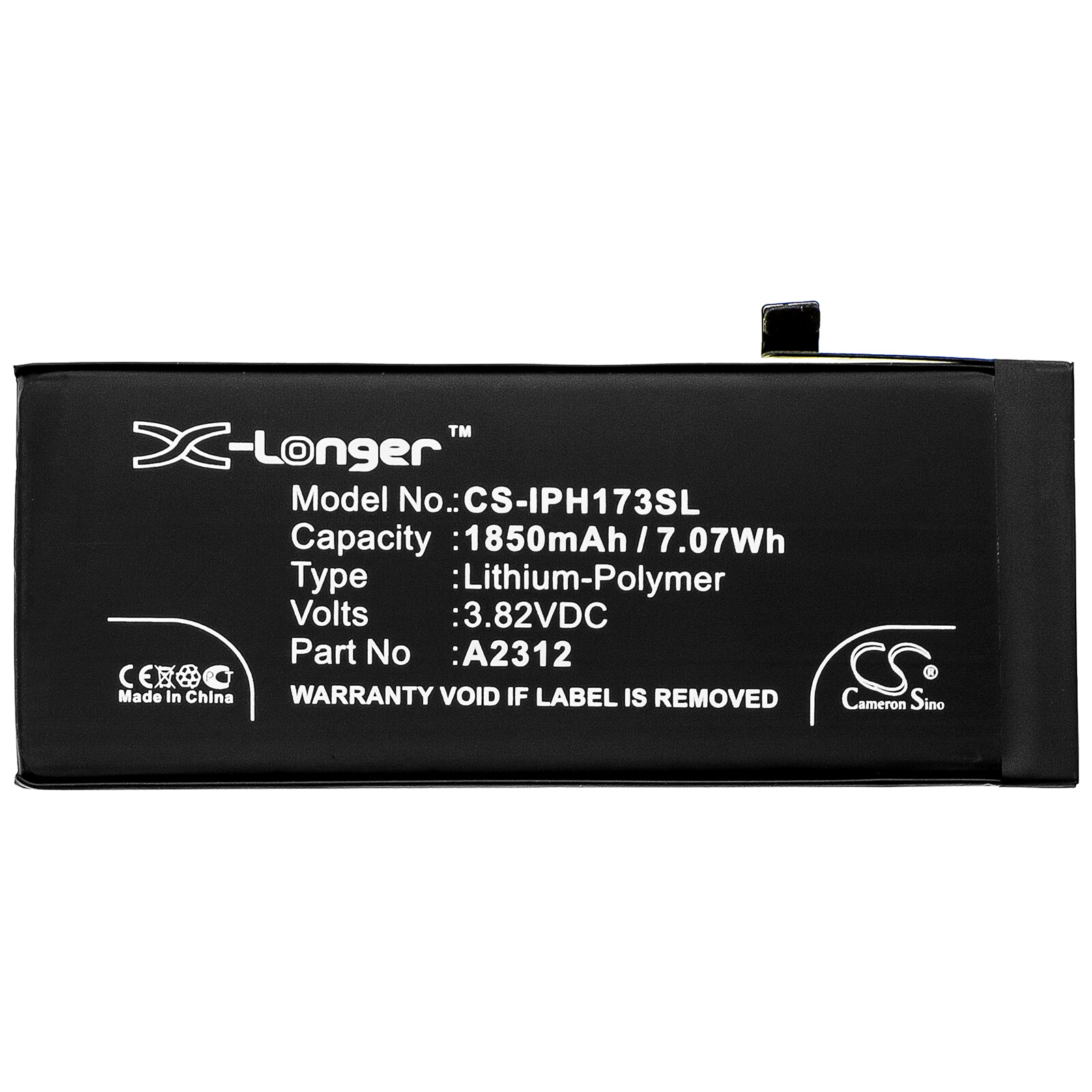 Battery for Apple A2312,iPhone SE 2 P/N: A2312 1850mAh 7.07Wh