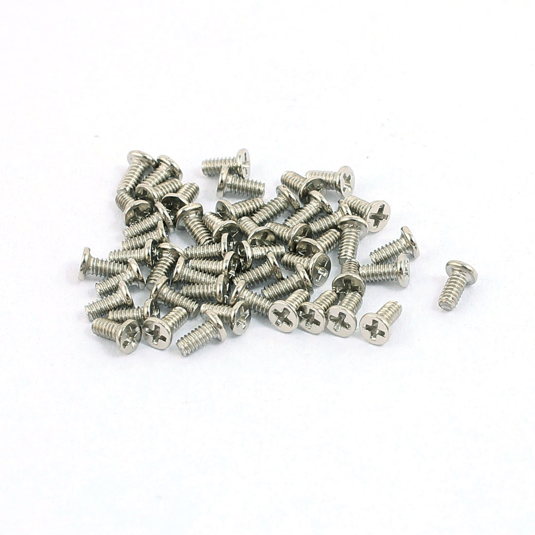 50Pack M1.4×2.5mm Stainless Steel Phillips Flat Countersunk Head Machine Screws