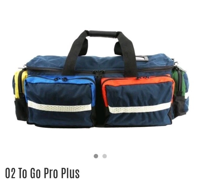 LA Rescue USA O2 To Go Plus EMS Bag. Multicolor Reflective Over $200 Retail