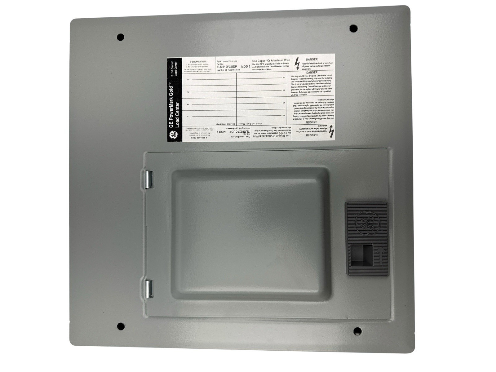 GE 125A Indoor Main Lug Circuit Breaker Panel 8 Spaces 16 Circuits TLM812FCUDP