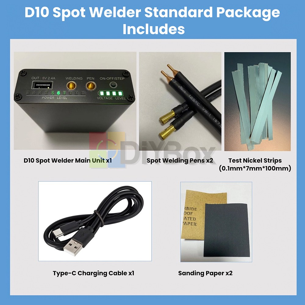Portable Power Bank Spot Welder 10 Gears 18650/21700 Li-ion Battery Spot Welder