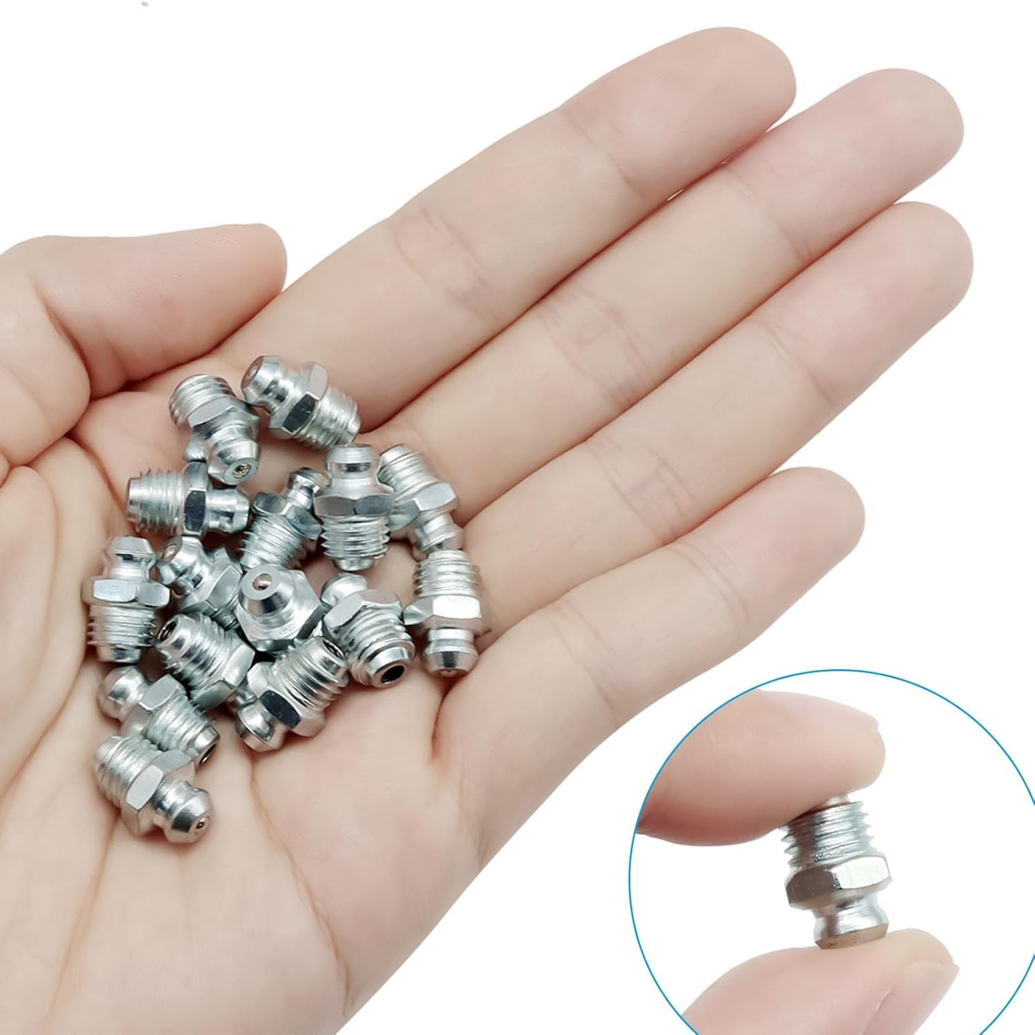 25 Pcs M8 Straight Hydraulic Grease Fitting Kit – 8mm x 1mm Zerk Nipple