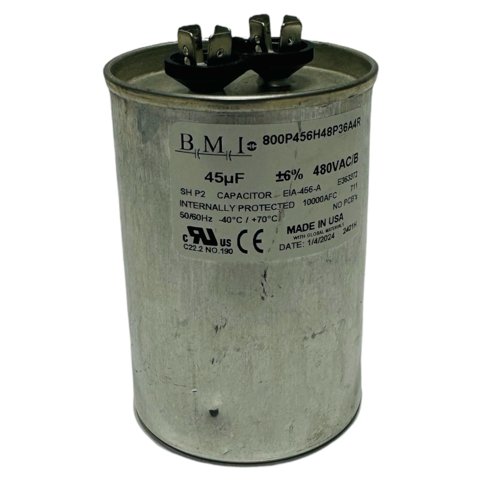 FBD 800P456H48P36A4R RUN CAPACITOR ZB-19 480VAC/B 50/60Hz 45µF FITS 564/773/774