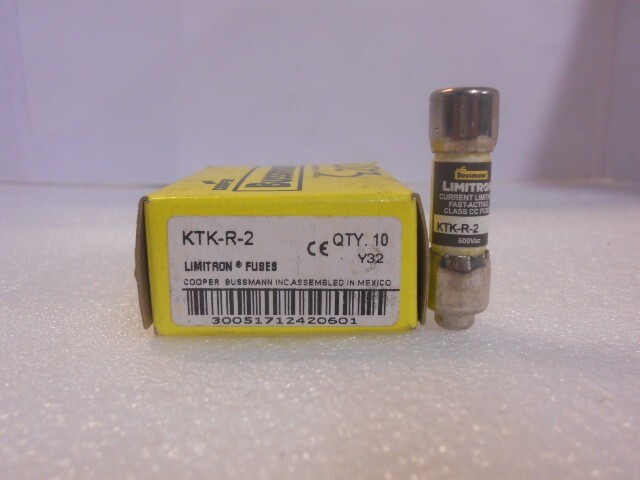 New Lot Cooper Bussmann KTK-R 2 Amp Fuses Class CC 600V NEW LOOK NIB