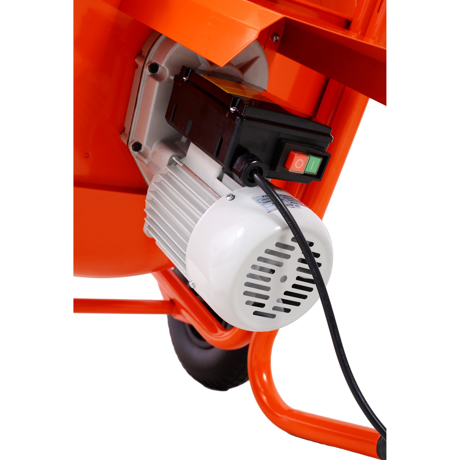 8 Cu Ft 224L Portable Cement Mixer, 3/4 HP Motor, Orange Steel Drum