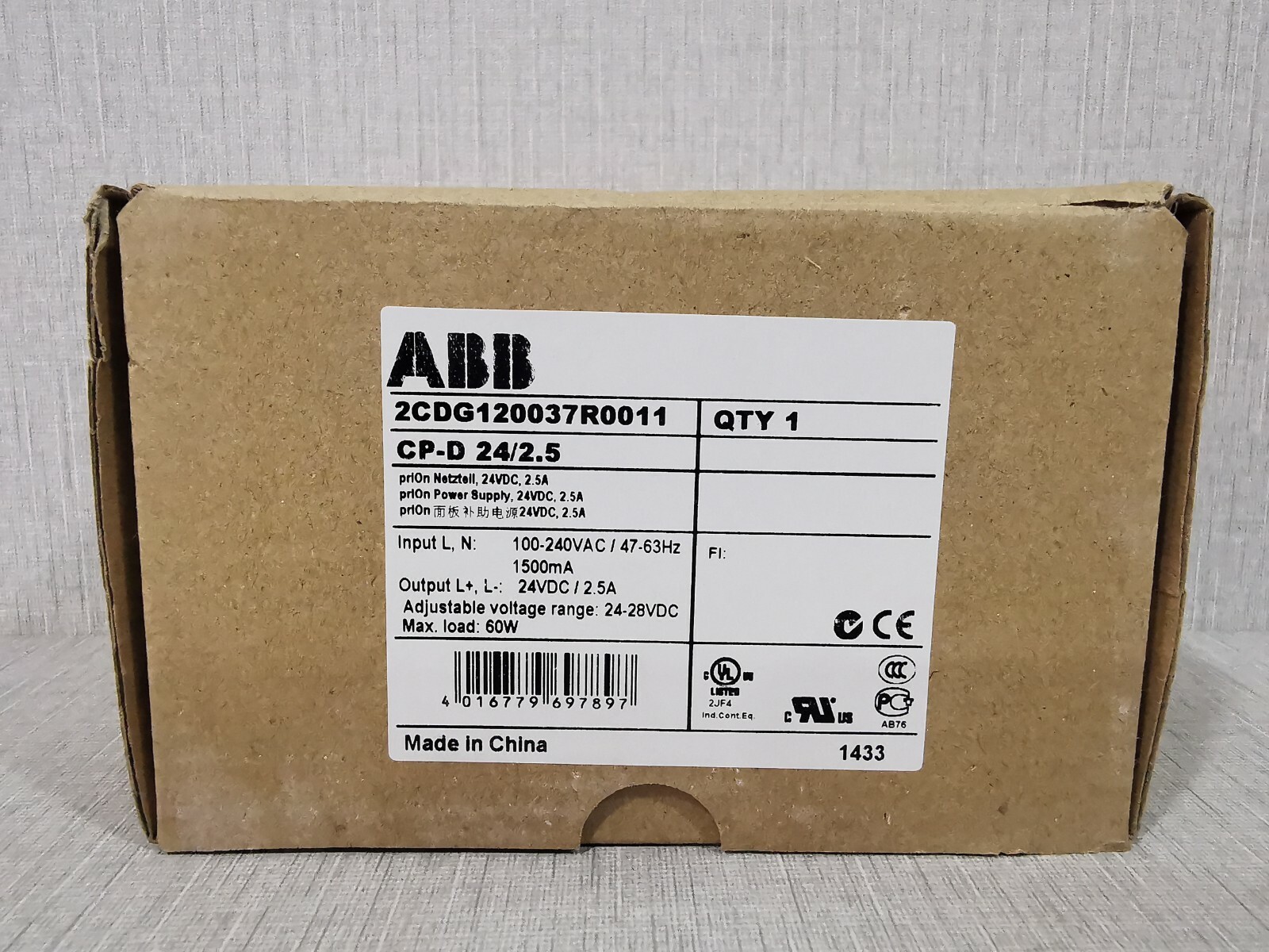 ABB CP-D 24/2.5 Prion Power Supply 2CDG120037R0011