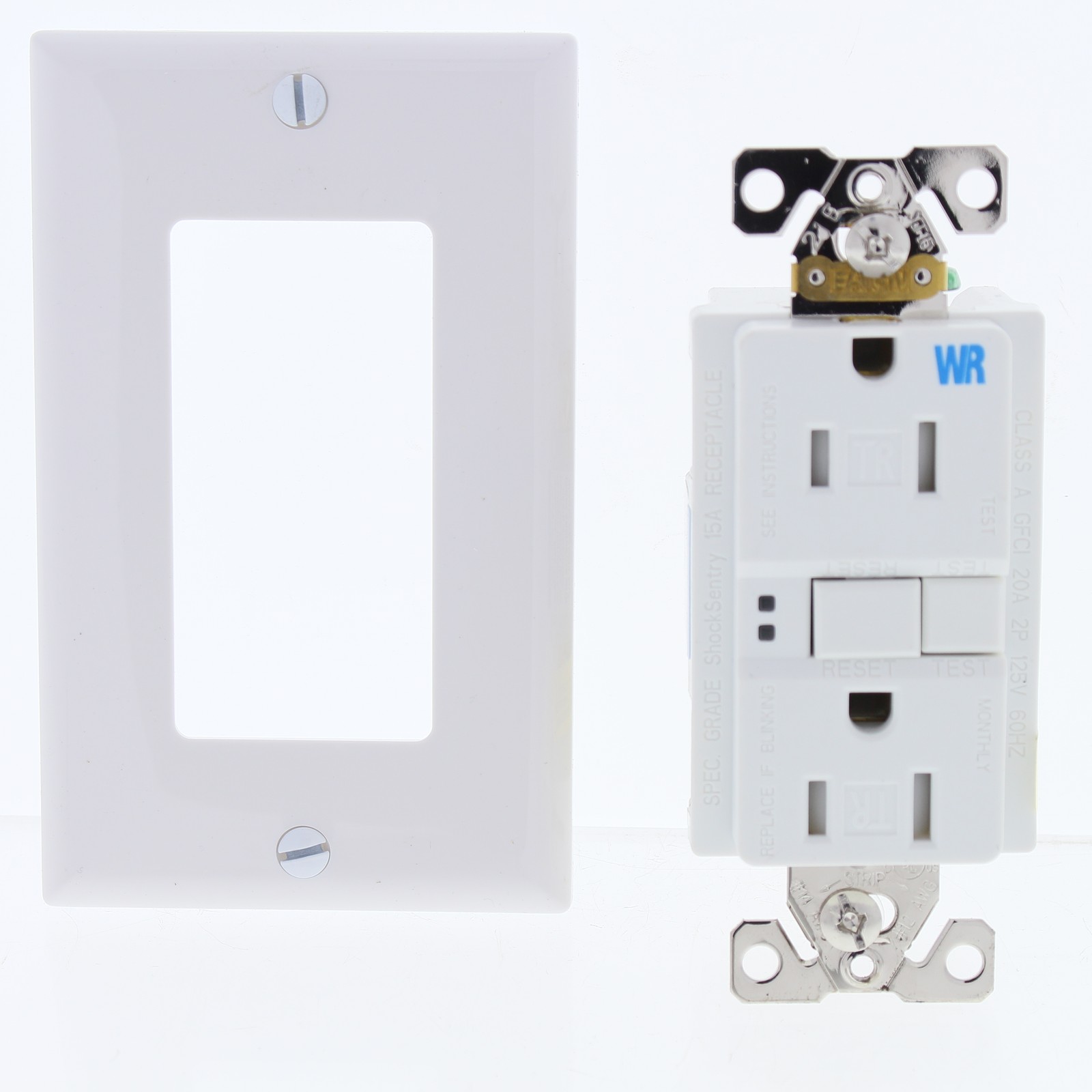 Eaton White Tamp Weather Resistant GFCI Self Test Outlet 15A 125V 5-15 TWRSGF15W