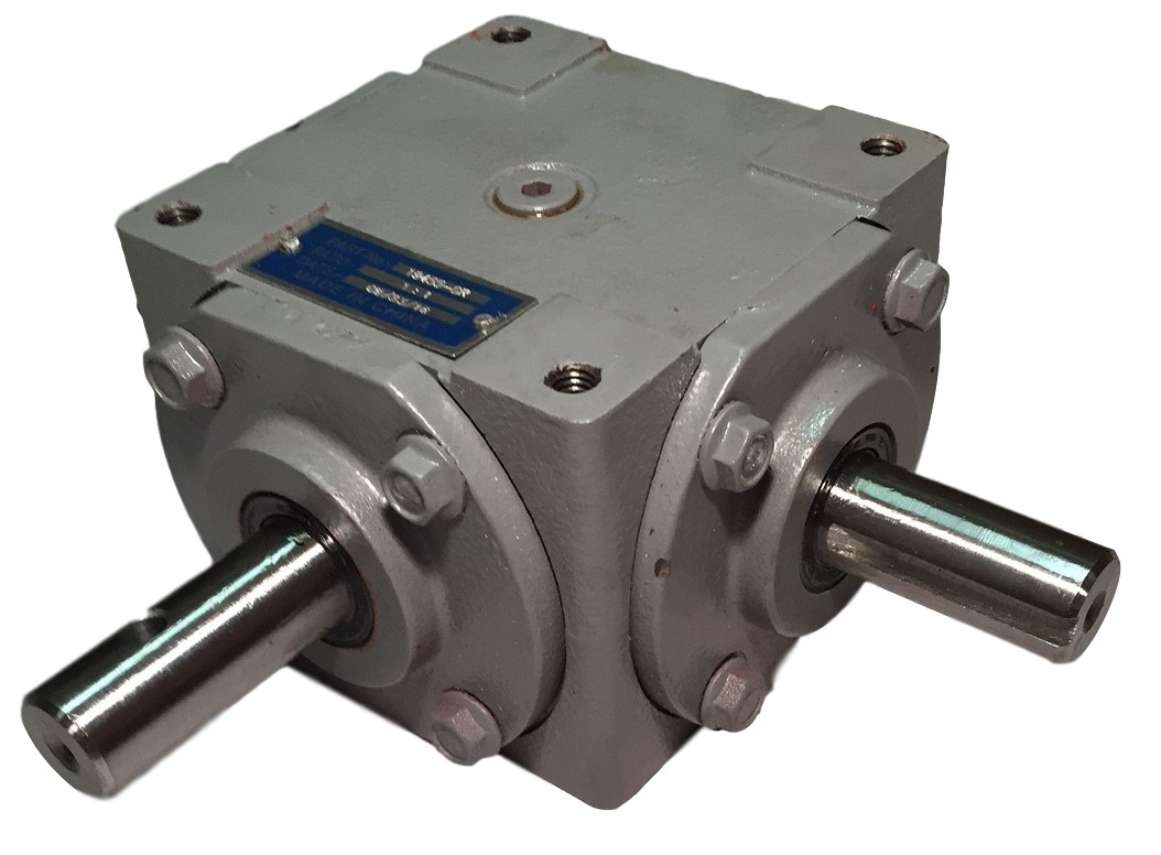 40 HP Right Angle Bevel Gearbox w/Crosshole & Keyed Shaft CW/CCW 1:1