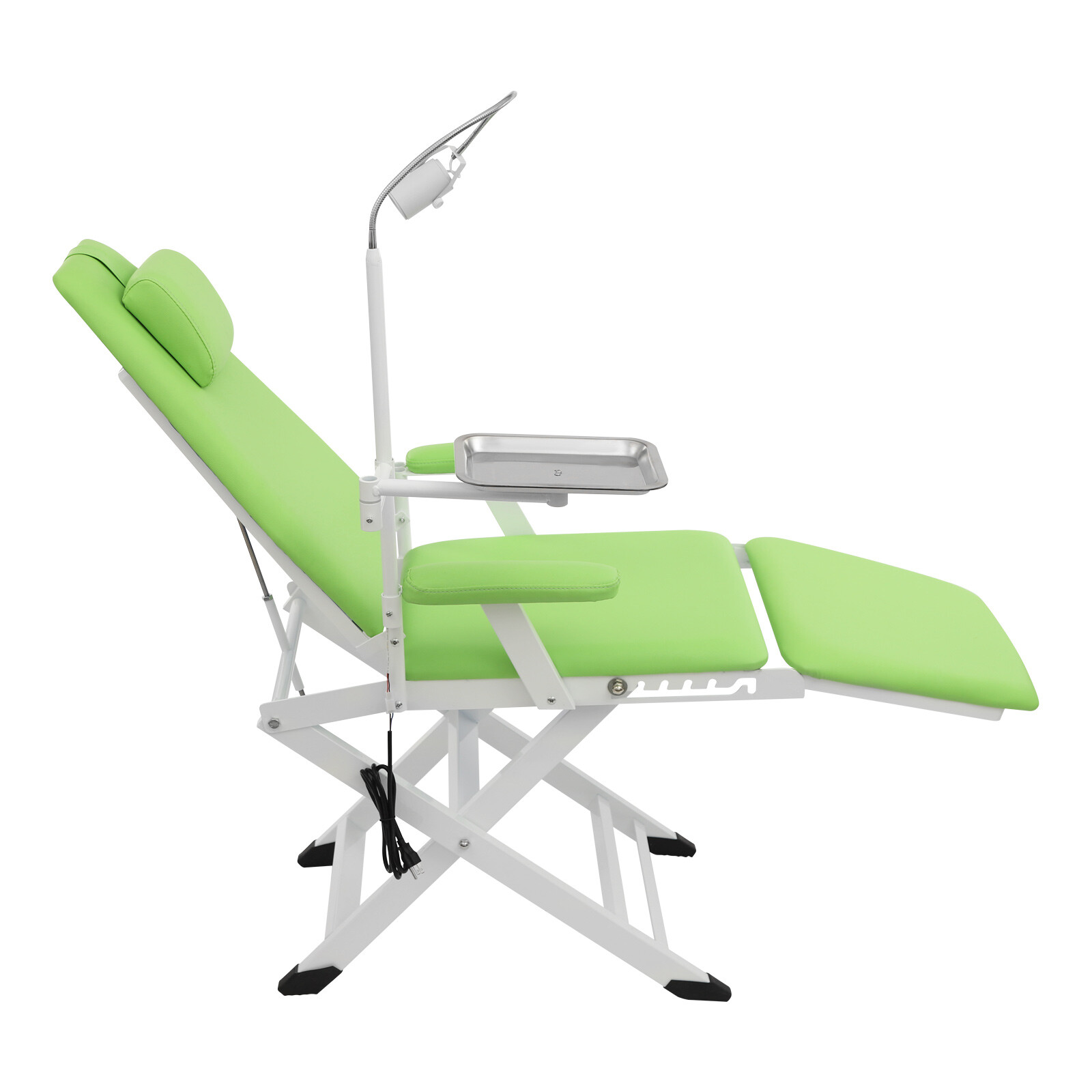 Portable Dental Chair Folding Mobile Chair Exam Chair Tilt with LED Light & Tray