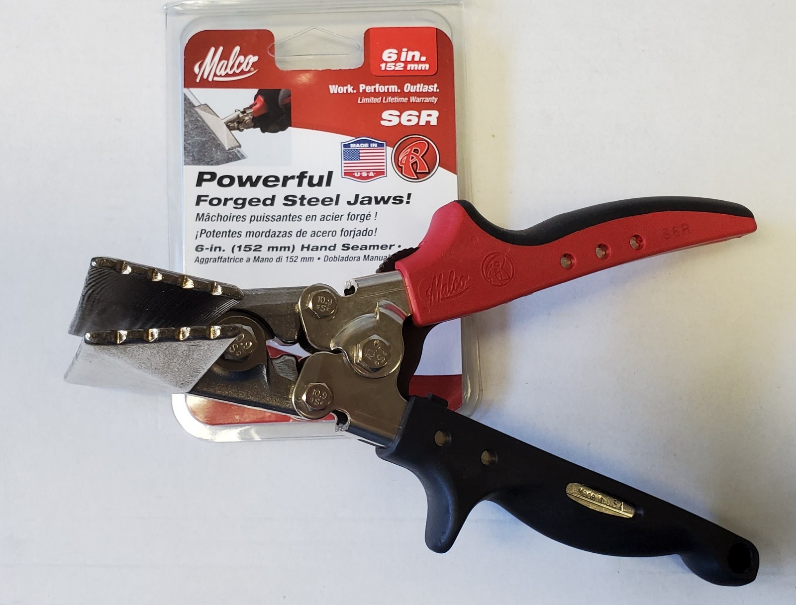 Malco S6R 6″ Hand Seamer Forged Steel Jaws. USA
