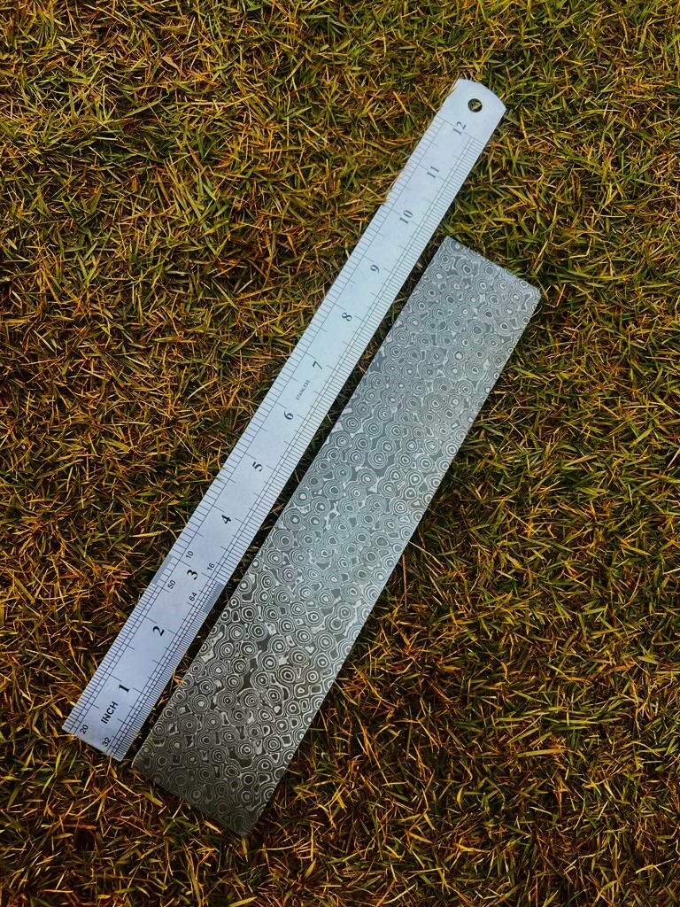 10”Hand Forged DAMASCUS STEEL Billet Bar For Knife Making Rain Pattern 10×2