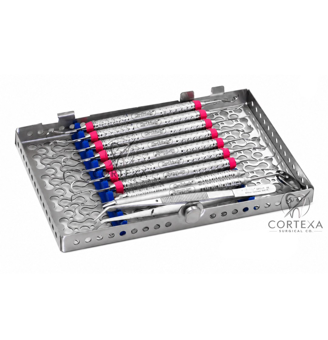Hu-Friedy Dental Hygiene Instruments Set 10 PCS w/ Sterilization Cassette