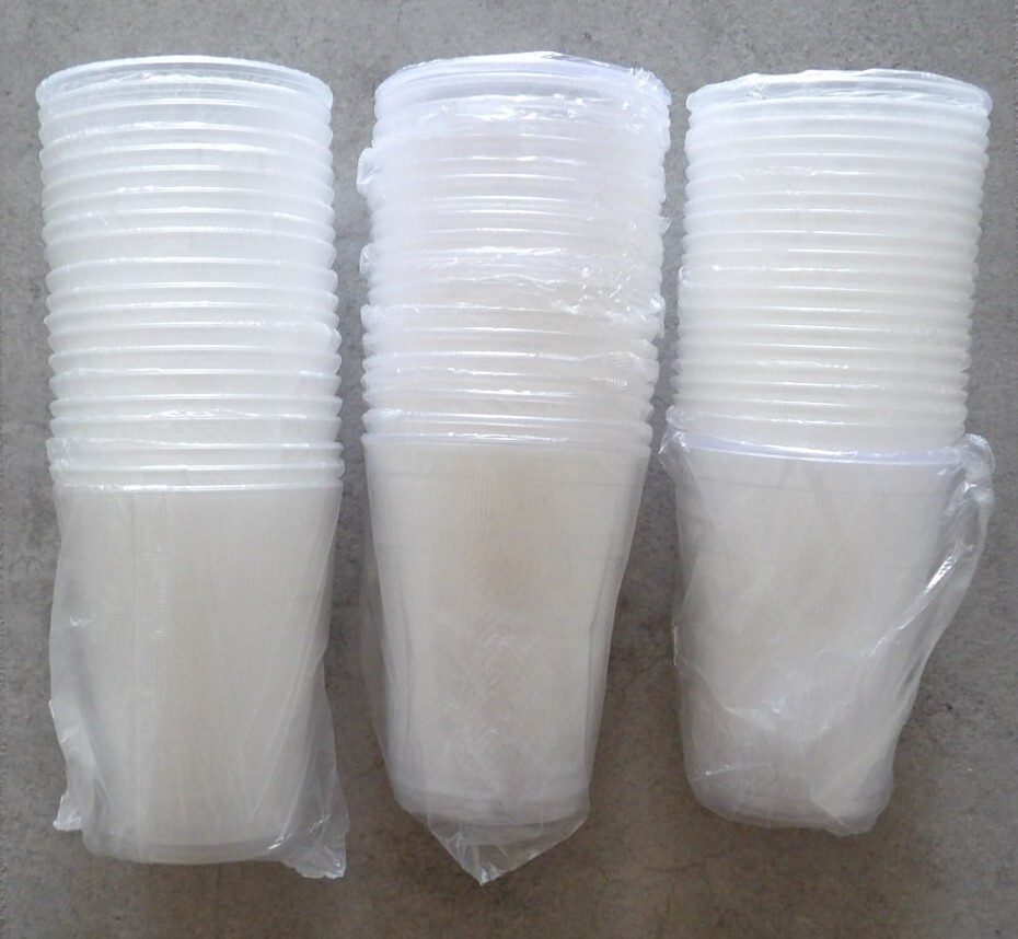 60 Plastic Drink Cup Individually Wrapped Protected 9 Oz Size Clear & Disposable