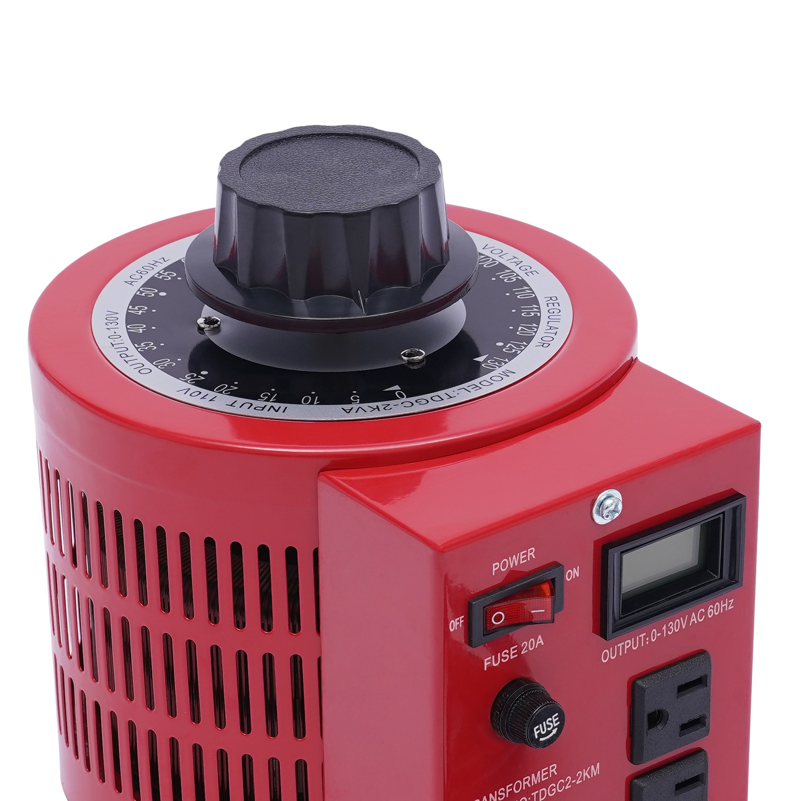 20Amp Variac Transformer Variable 0-130V AC Voltage Regulator Metered 2000VA Red