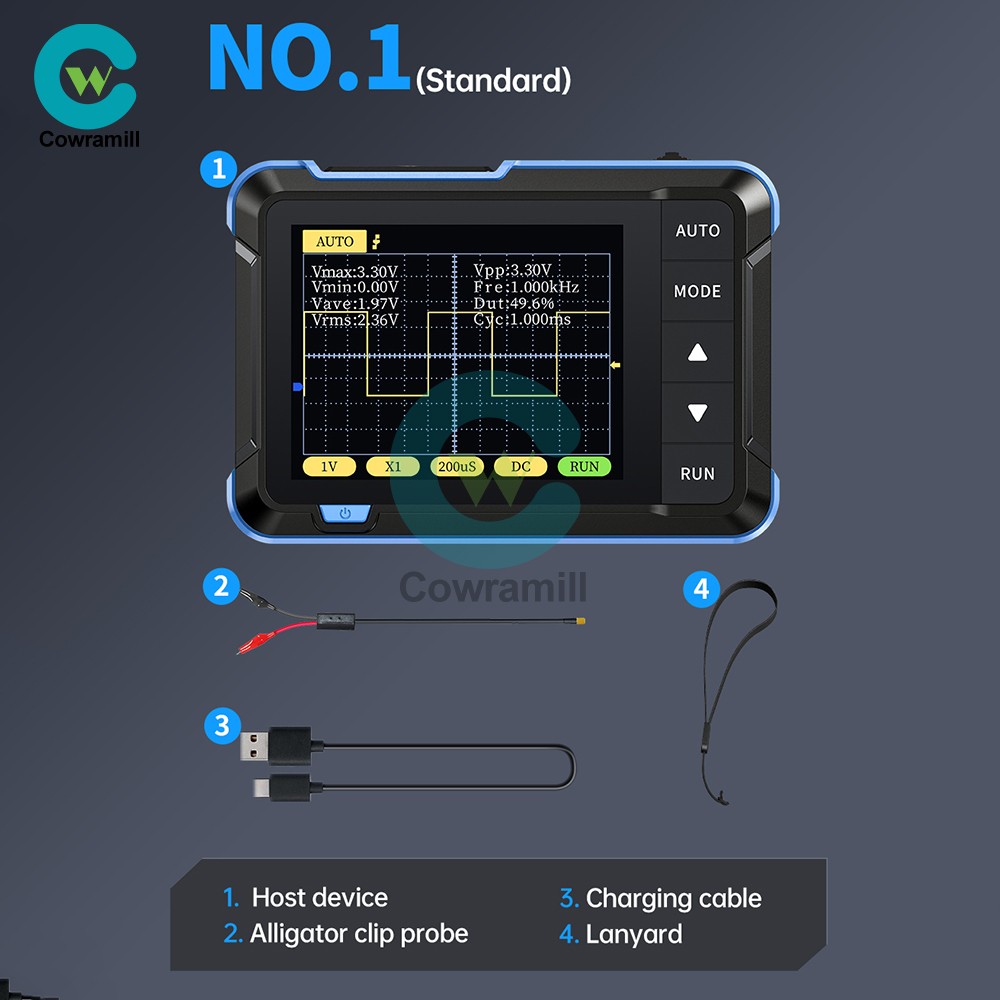 FNIRSI DSO152 Handheld Oscilloscope Type-C Portable Digital Oscilloscope 2.5MS/s