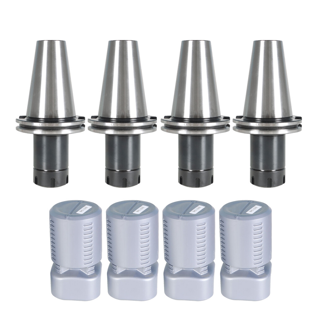 4 PCS CAT50-ER32 COLLET CHUCK 4″ Gage Length—4 CHUCKS NEW Tool Holder Set