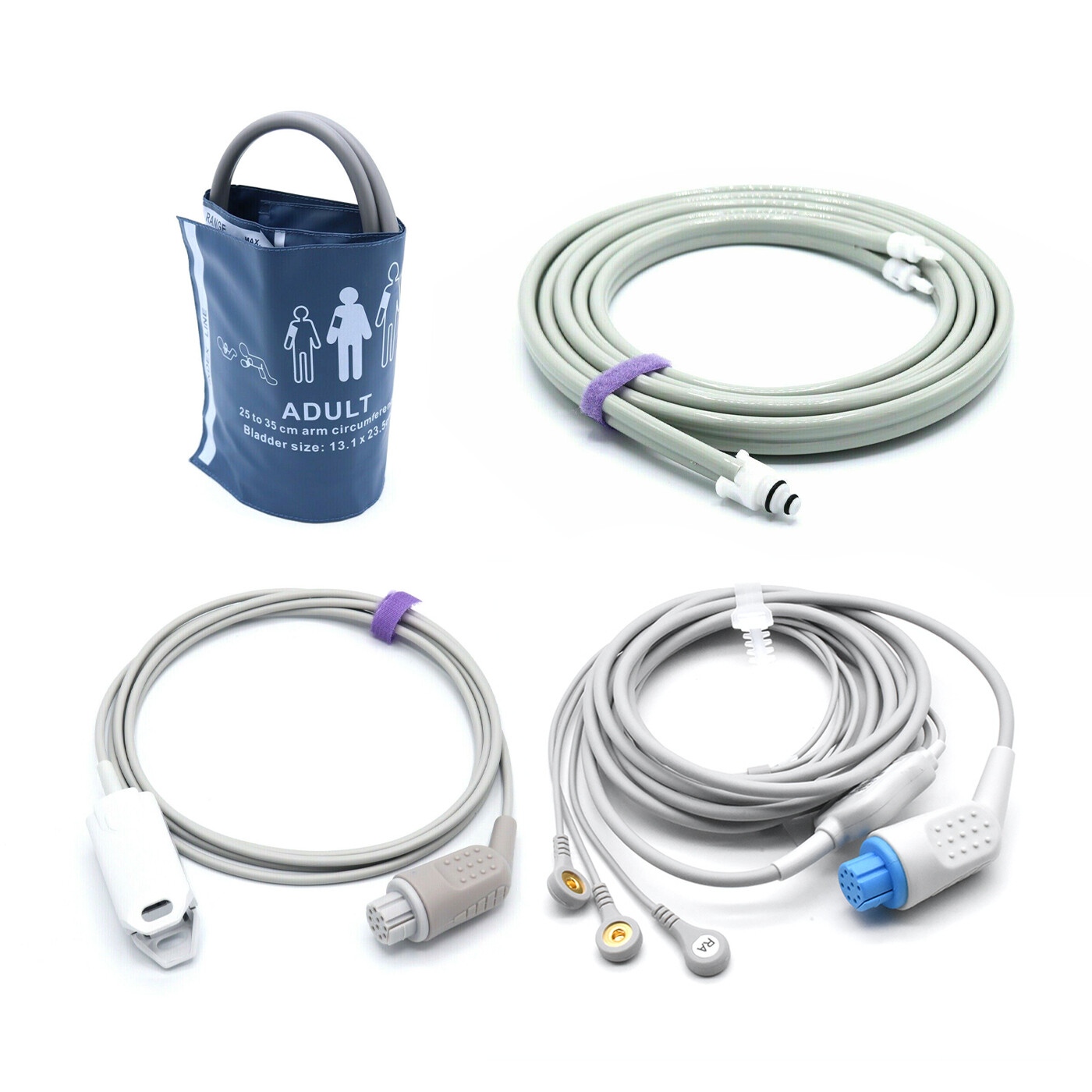 Datex Ohmeda Accessories Bundle – Cuff, Hose, SpO2, ECG – Same Day Shipping -USA