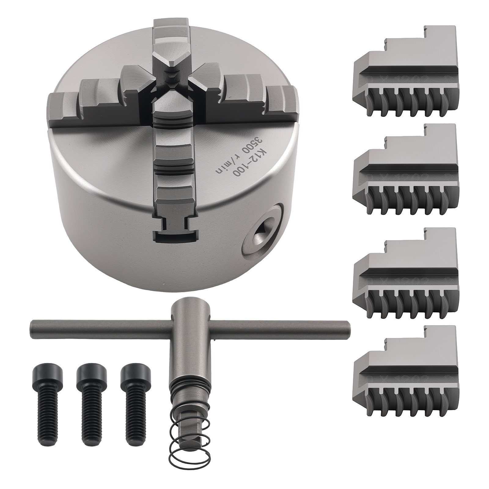 100mm Self Centering 4 Jaw Metal Chuck K12-100 for Small Lathe Milling
