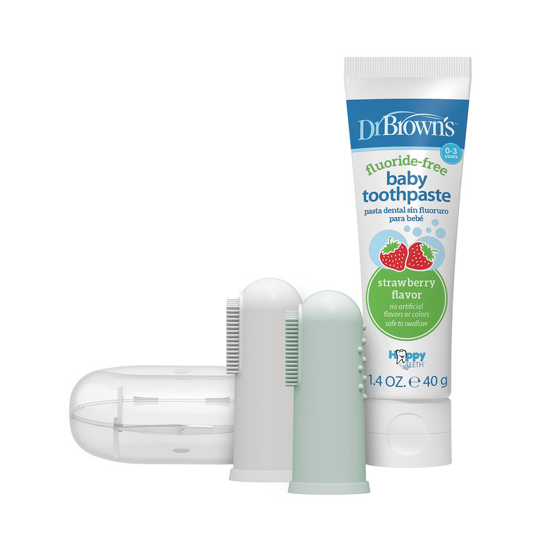 Dr. Brown’S Dr. Browns 100 Silicone Baby Finger Toothbrush And Toothpaste Set