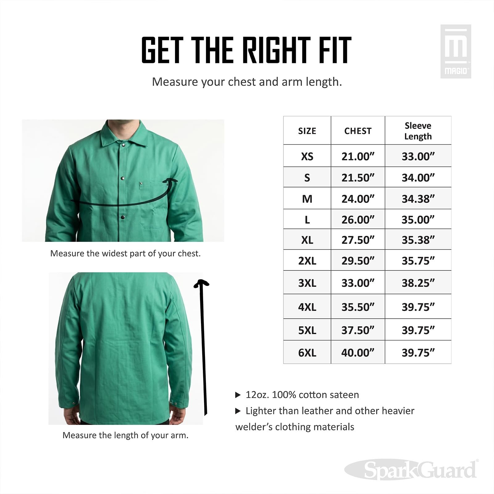 MAGID Flame Resistant Welding Jacket Medium 2 Jackets