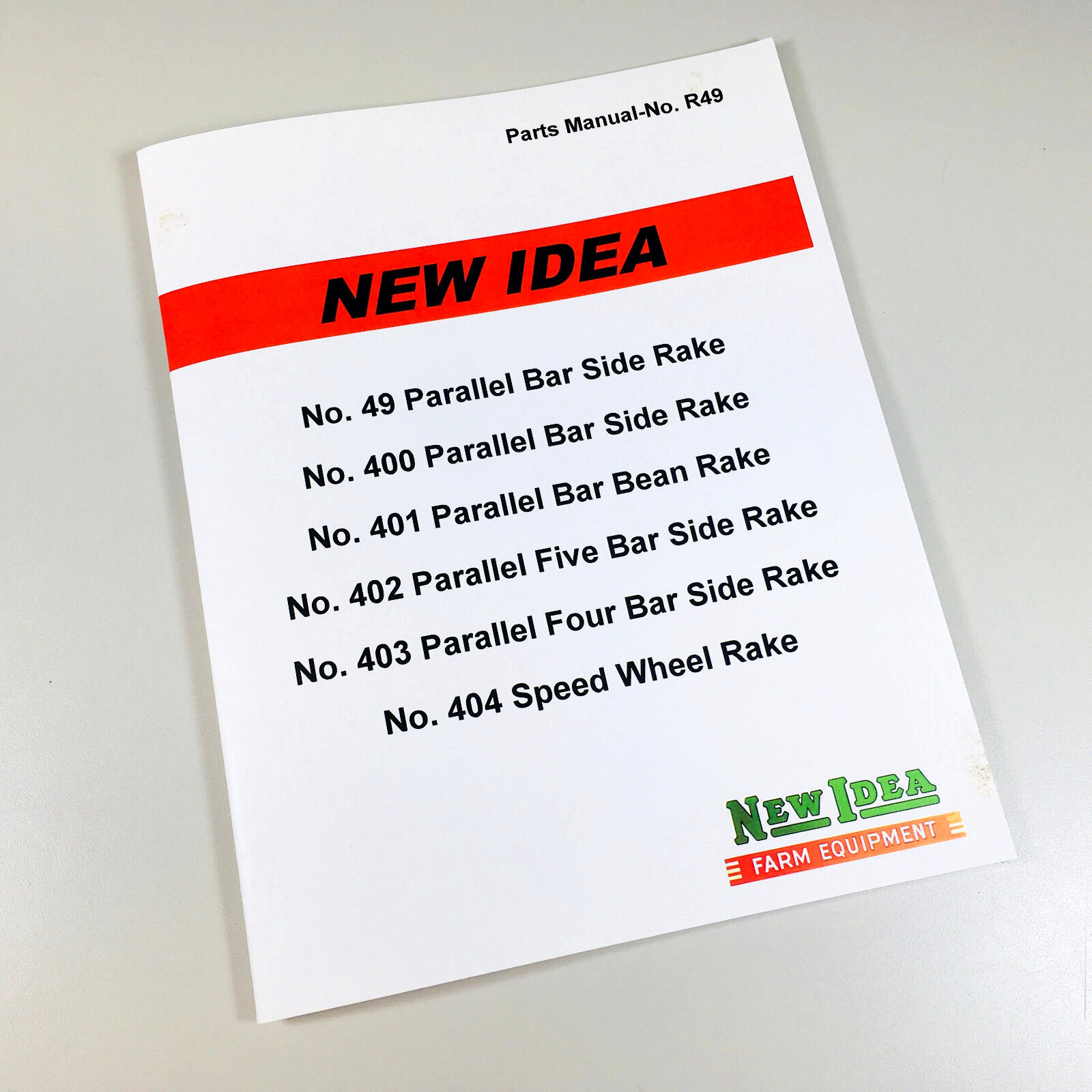 New Idea 49 400 401 402 403 Parallel Bar Side Rake Parts Manual Catalog