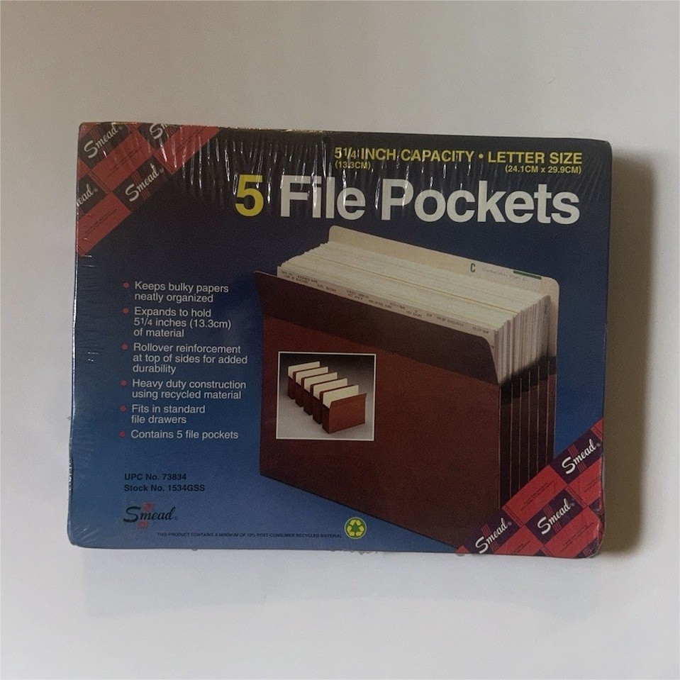 Smead 5 File Pockets Letter Size Brown Heavyweight Recycled Materials