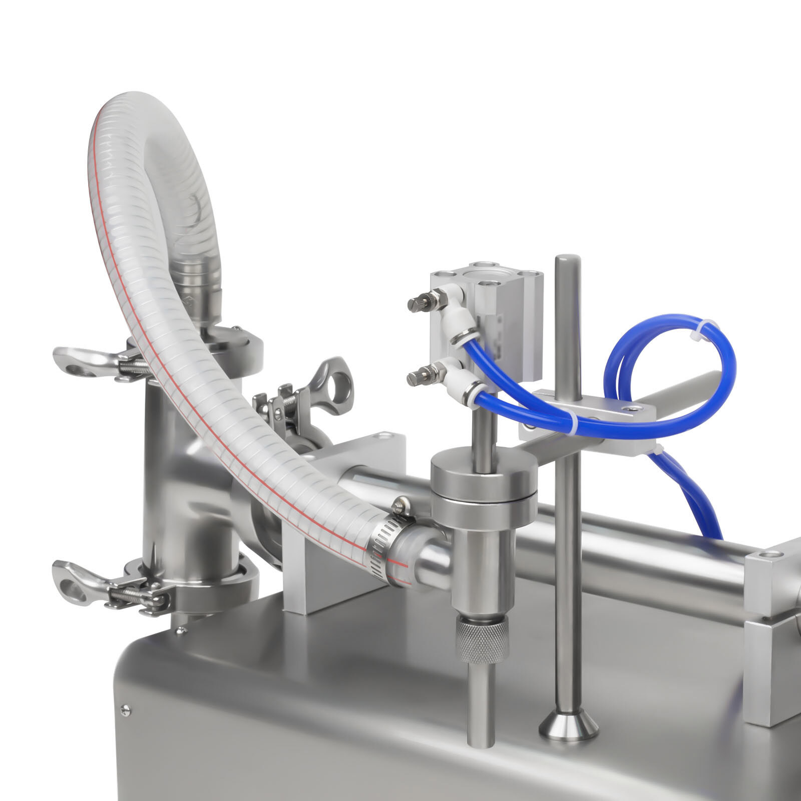 600ml Liquid Paste Filling Machine Pneumatic Bottle Pack Piston Filler & Hopper