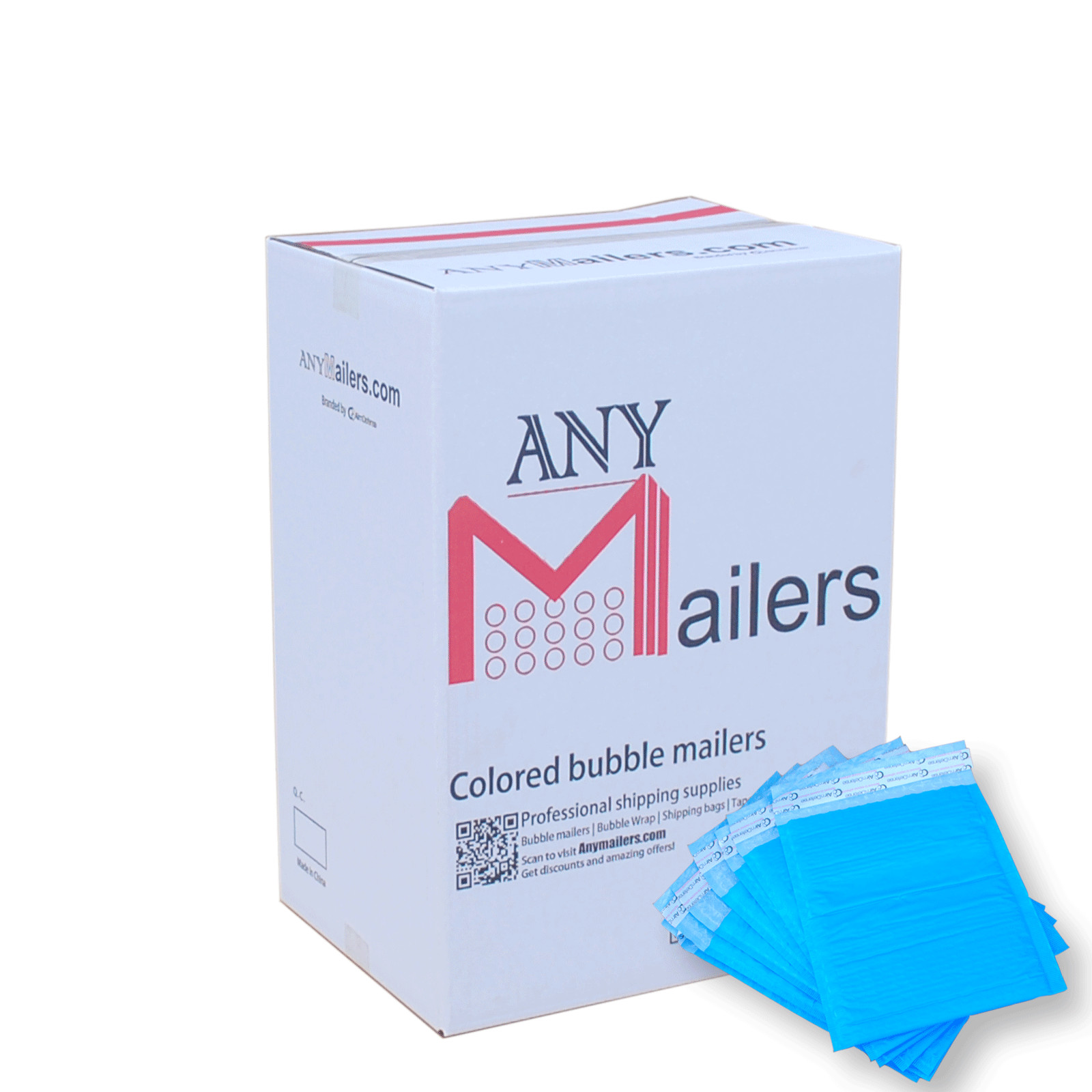 AirnDefense 200 #5 10.5X16″ Blue Poly Bubble Mailers Shipping Padded Envelope