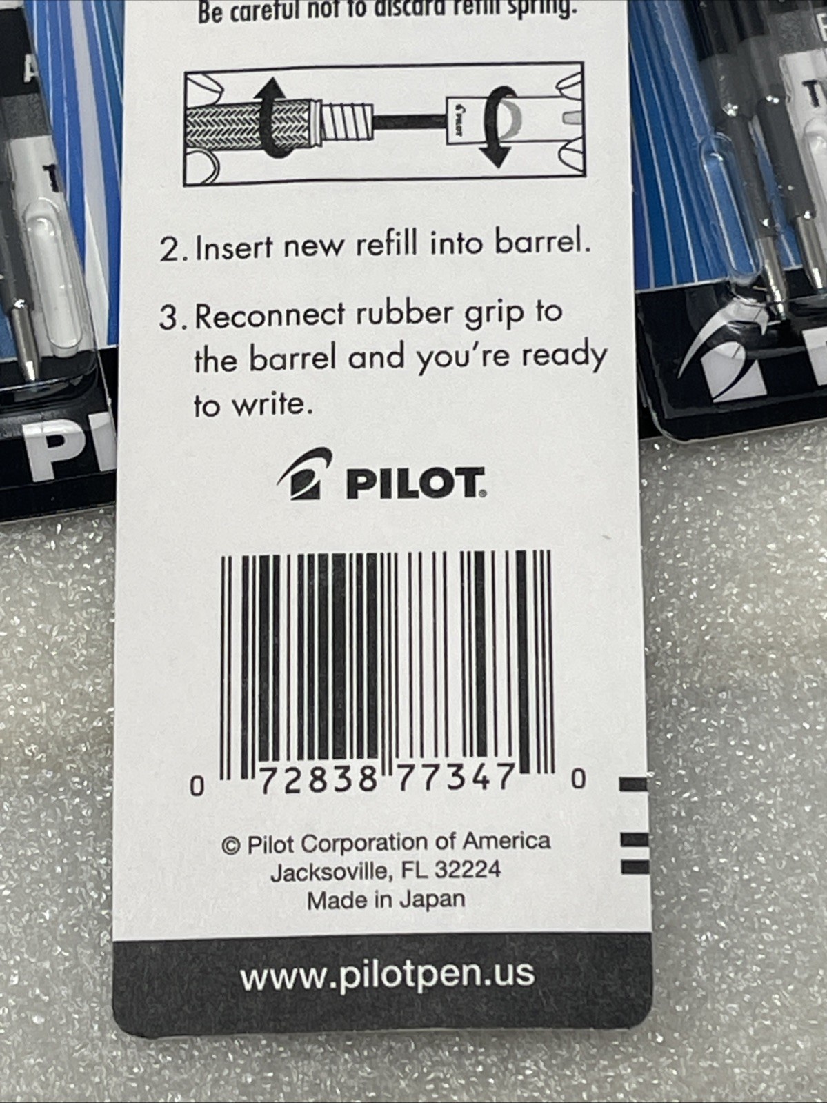 Pilot Acroball 77347 Fine Tip Refills Ink, 0.7mm Fine Point – Black, Lot Of 12