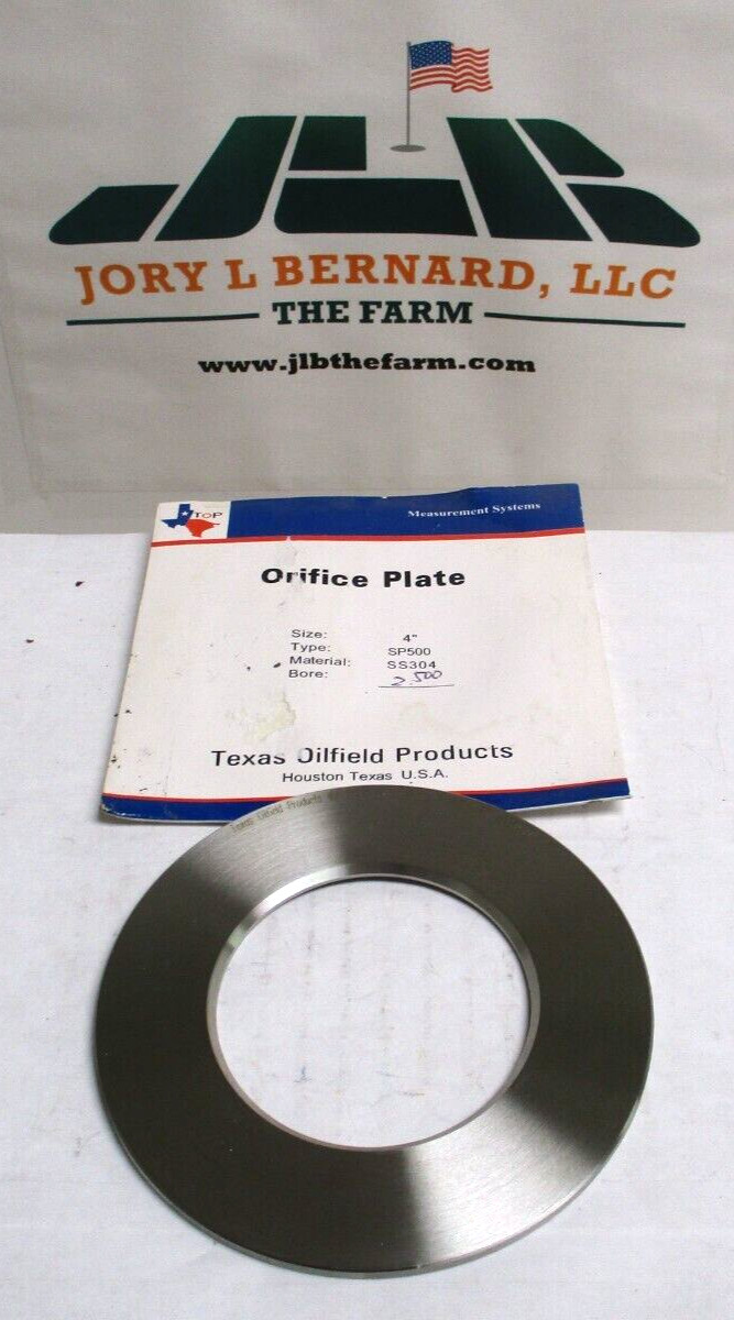 TOP , ORIFICE 304 SST PLATES , TYPE: SP500 , 4″ – 2.500 , LOT OF 12