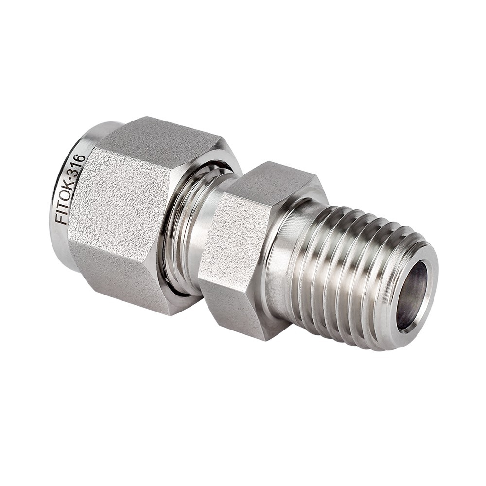 FITOK 316 Stainless Steel Tube Fitting Male Connector 3/16″ Tube OD x 1/8″ MNPT