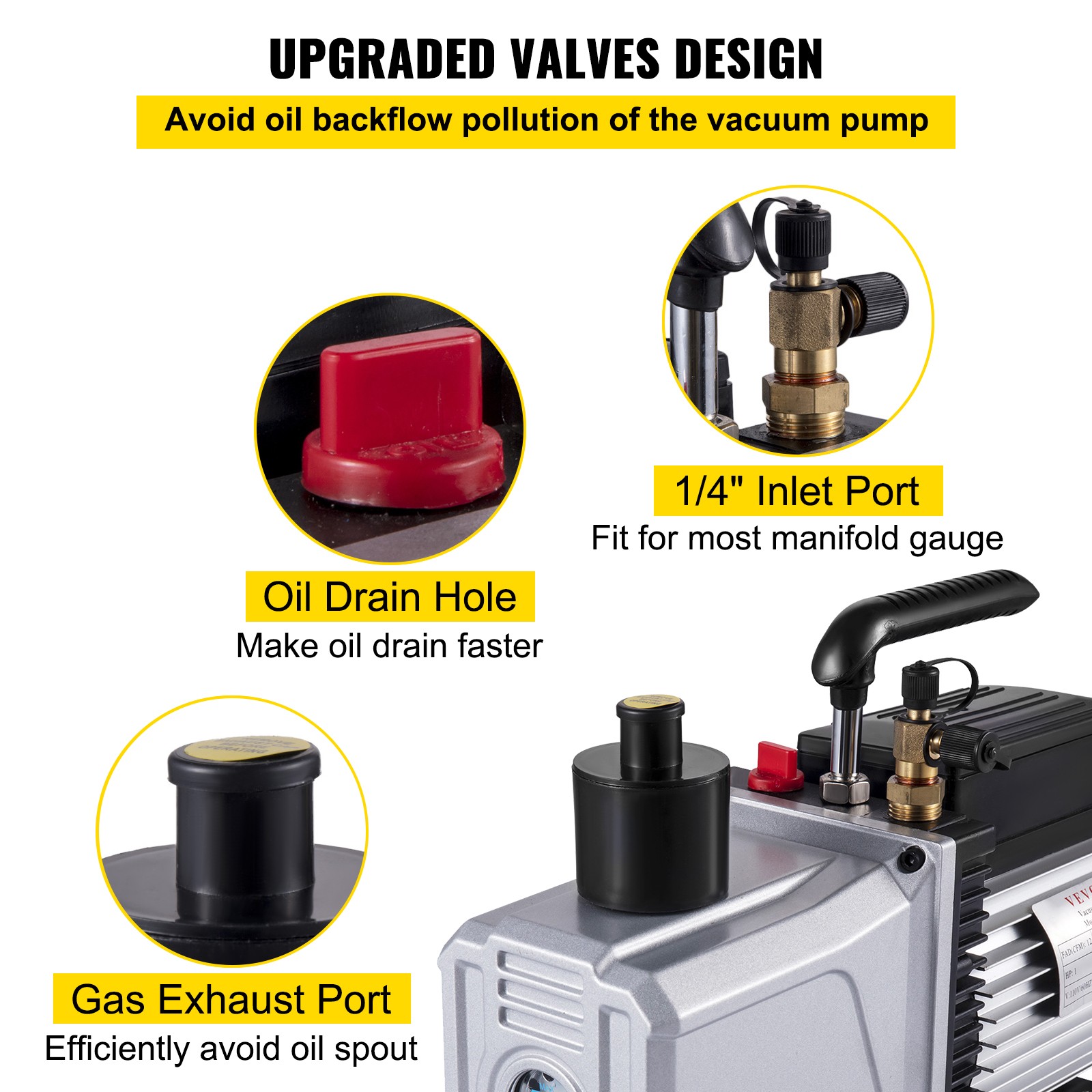 12CFM Vacuum Pump Single Stage Ultimate 3PA rotary vane 110V/60HZ ACTIVE DEMAND