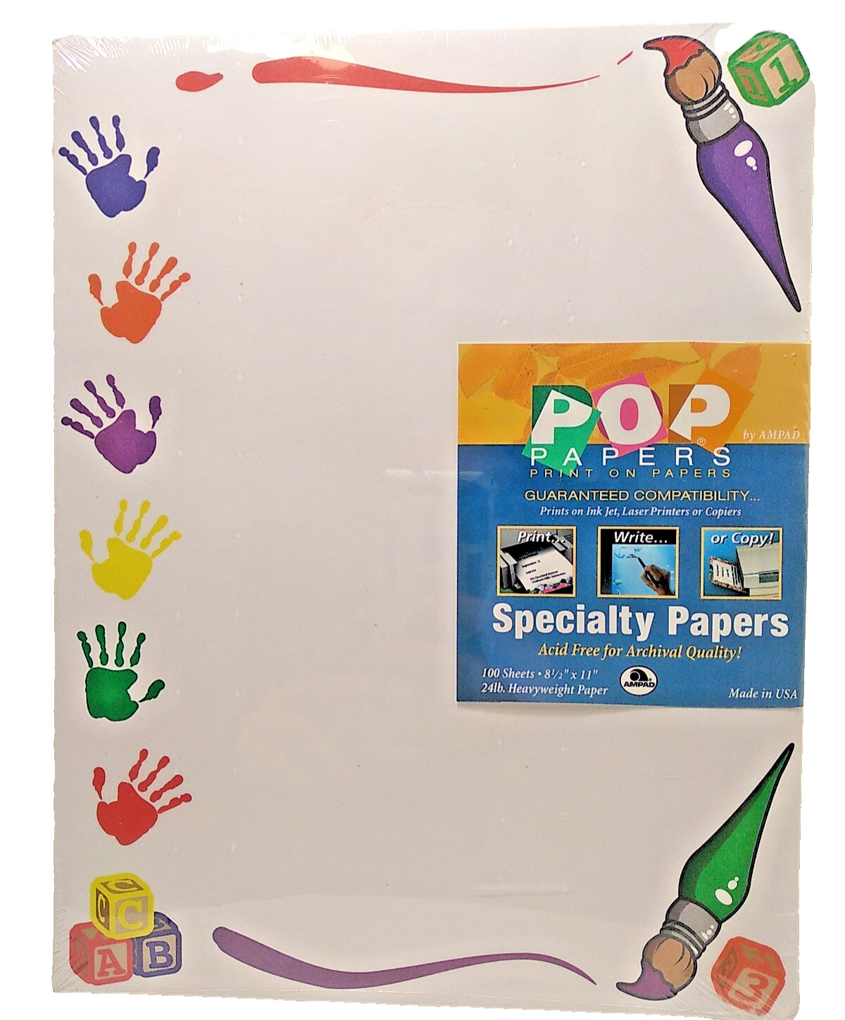 PopPapers~Specialty Paper~School Days~100ct~8 1/2 × 11~Archival•Print•Write•Copy