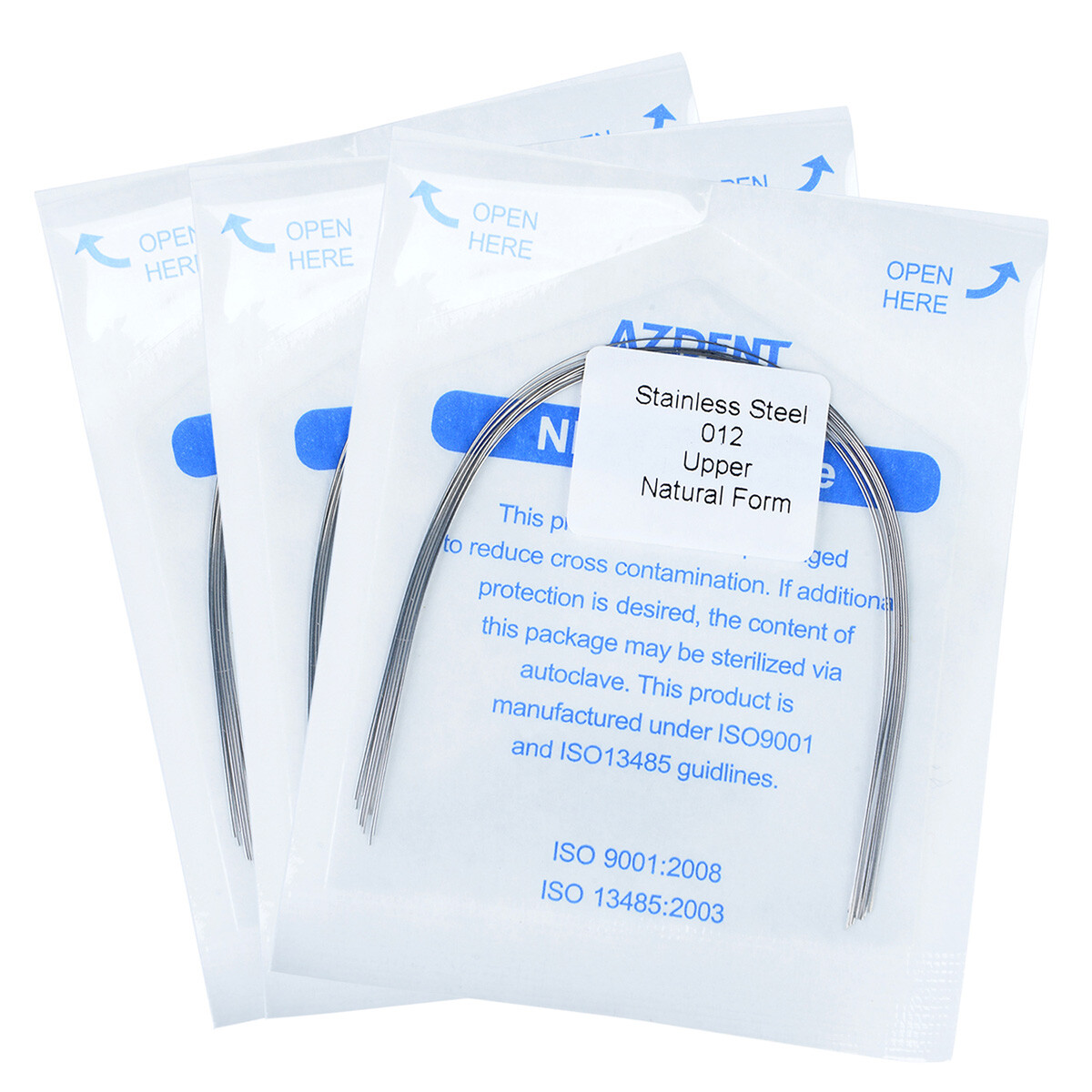 Dental Ortho Stainless Steel Round Arch Wire Natural 12/14/16/18/20 Upper/Lower