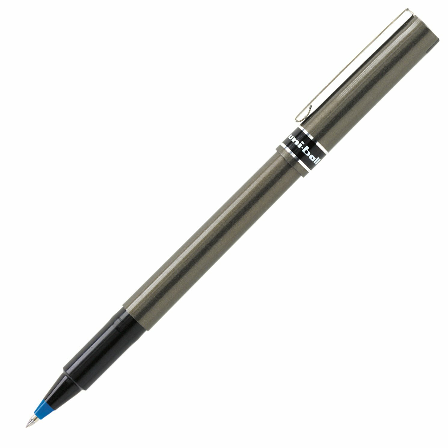 60027 uni-ball Deluxe Stick Roller Ball Pen, Micro Point, Blue Ink, Pack of 2