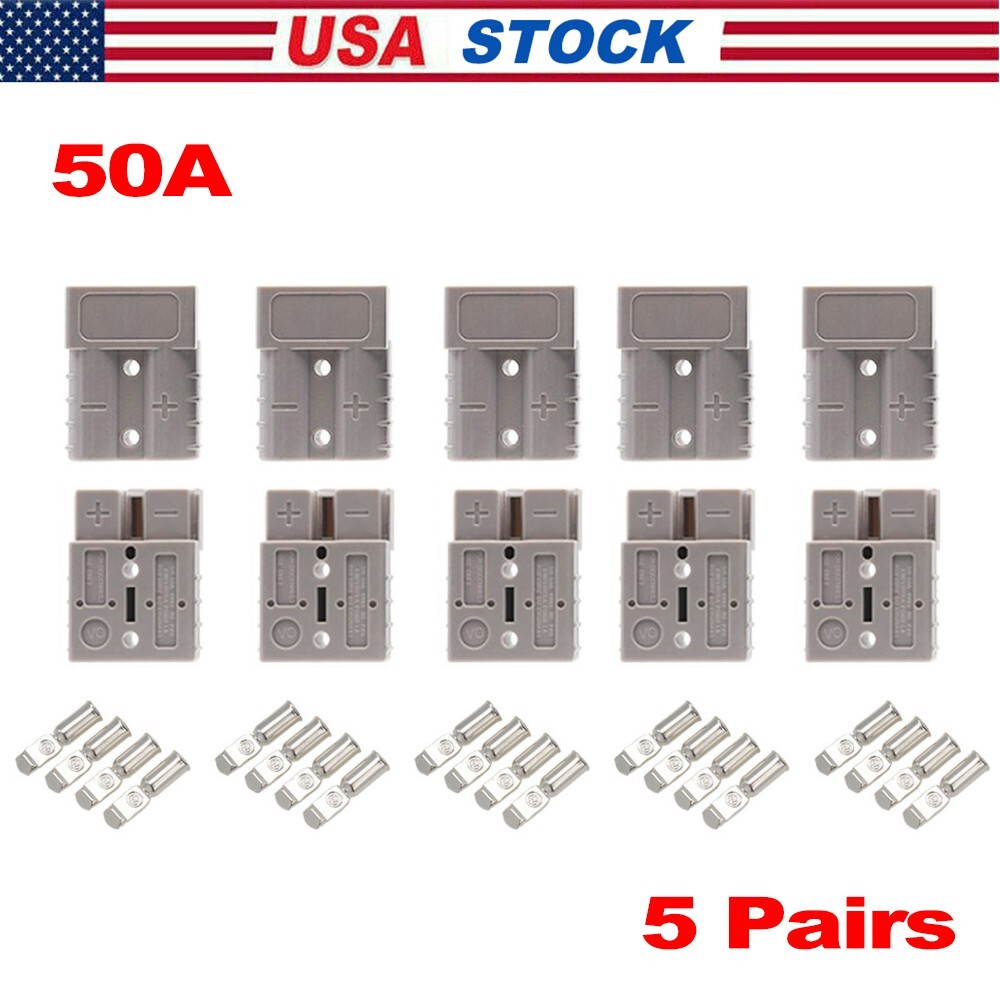 ⭐10Pack For Anderson Style Plug Connectors DC Power 50 AMP 600V 6AWG⭐⭐⭐