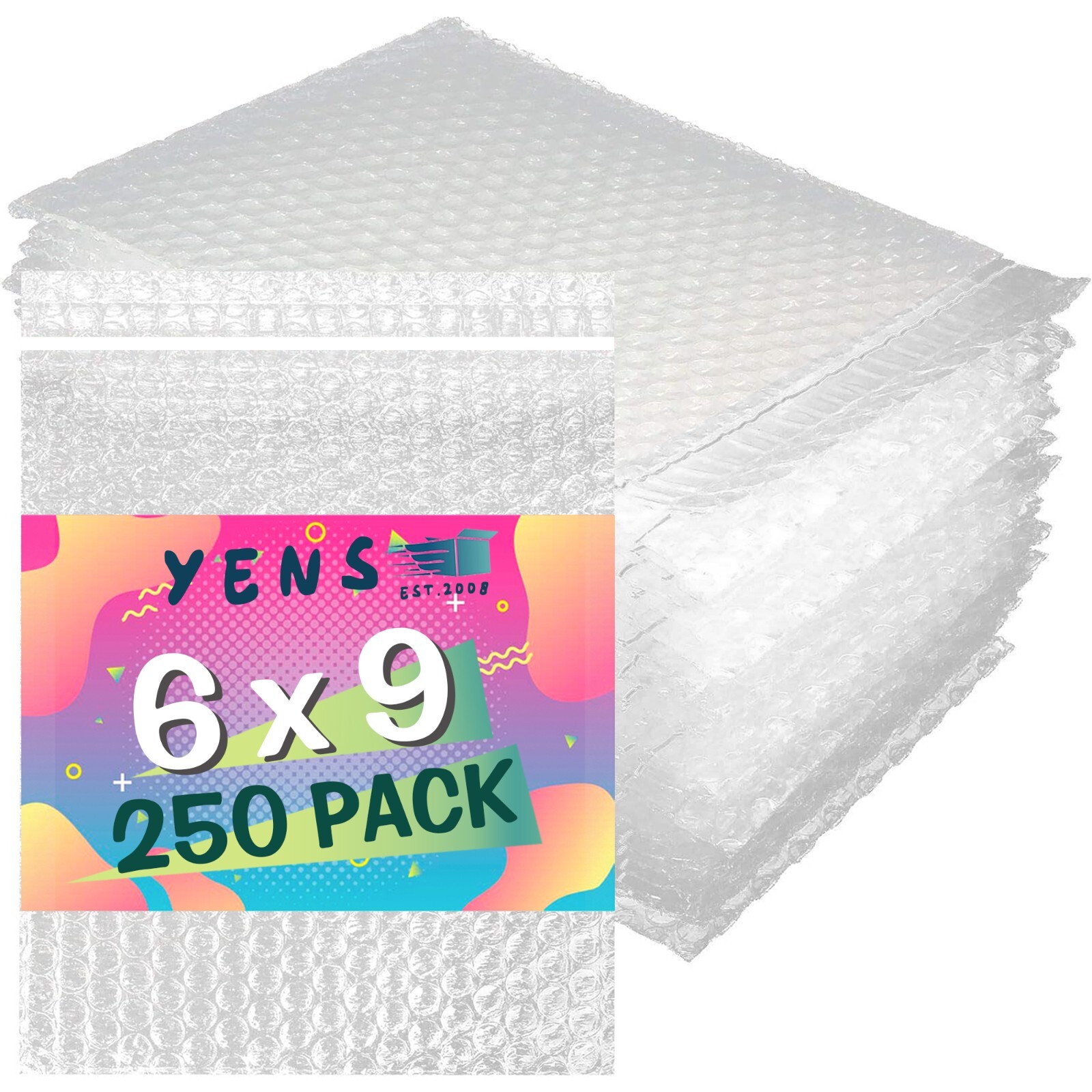 Yens 250 Pack 6″x 9″ Clear Bubble Pouch Bags, Bubble Cushioned Pouches