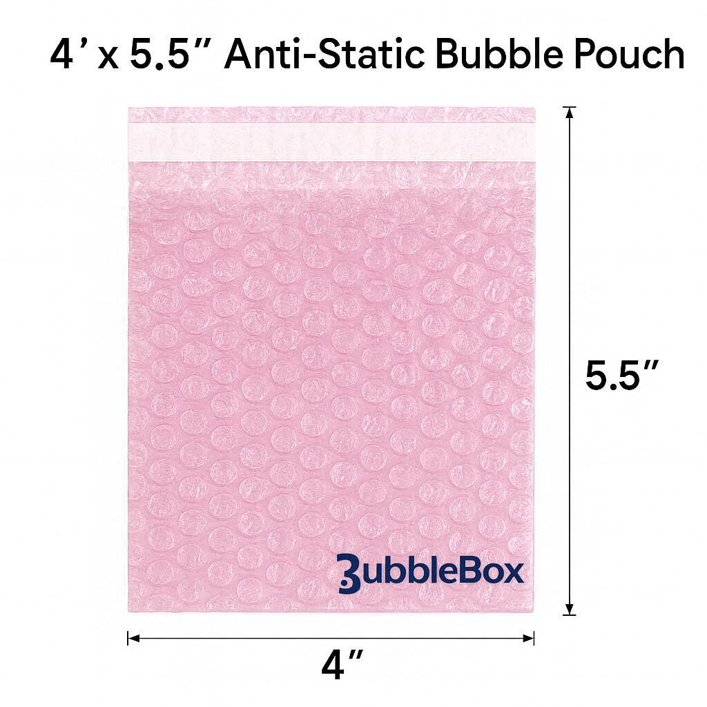 4×5.5 Anti-Static Bubble Out Pouches Bags Wrap Cushioning Self Seal