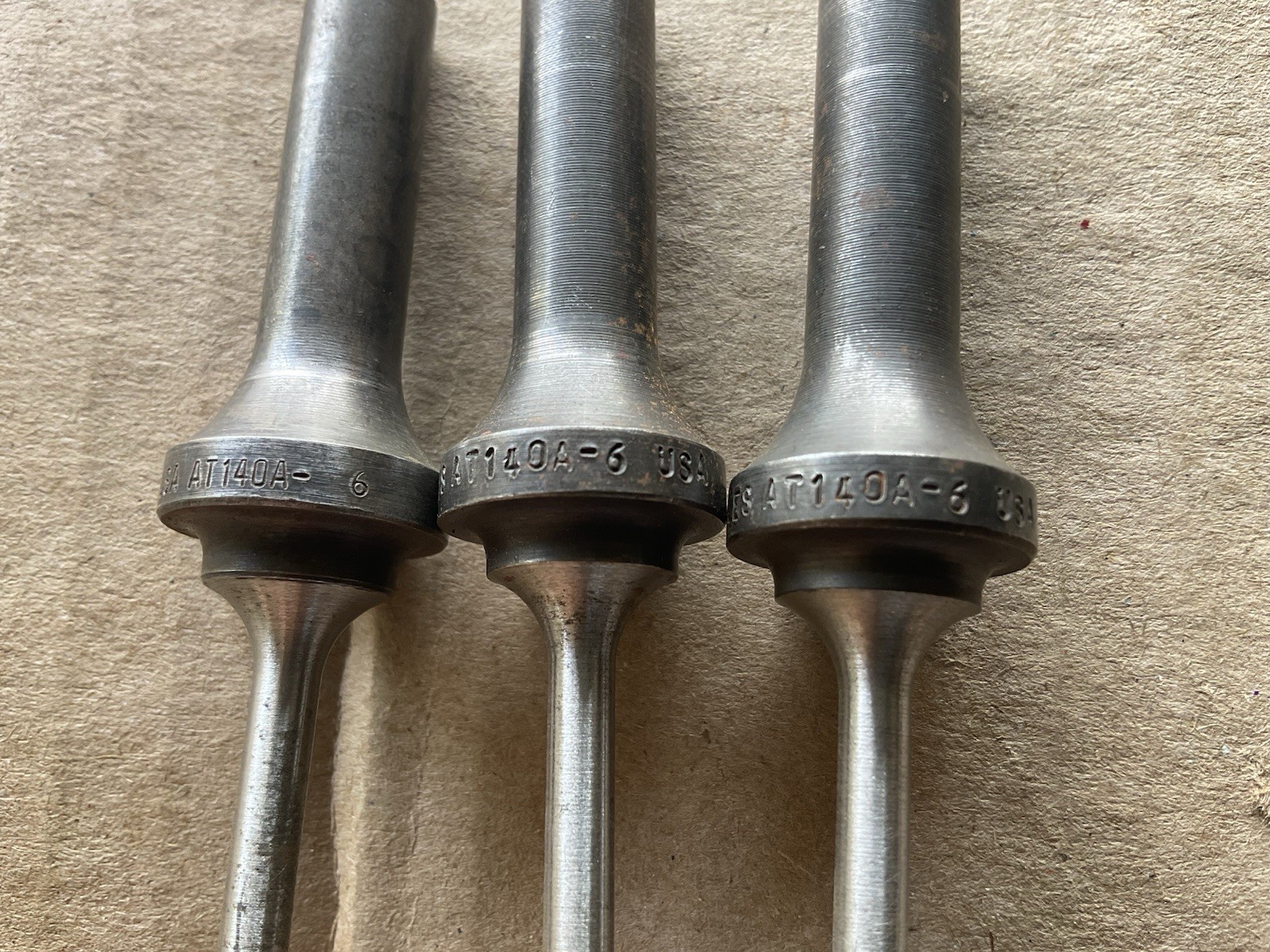 ATI AT140A-6 Aircraft Tool (3) Pc Punch Knock Out Rivet Set .401 Shank US Army